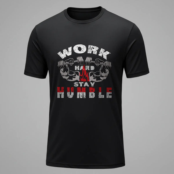 Astikkos Work Hard Stay Humble Dri-Fit Gym Tee (Black)